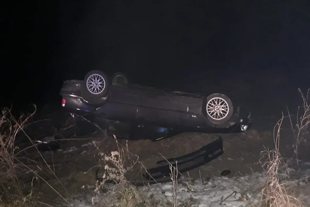 A scăpat ușor. Accident spectaculos la Mărcești