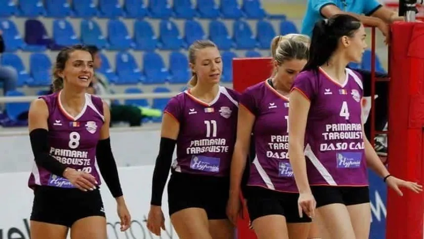 Volei feminin. CSM Târgoviște se impune cu emoții, scor 3-2, cu Dinamo București