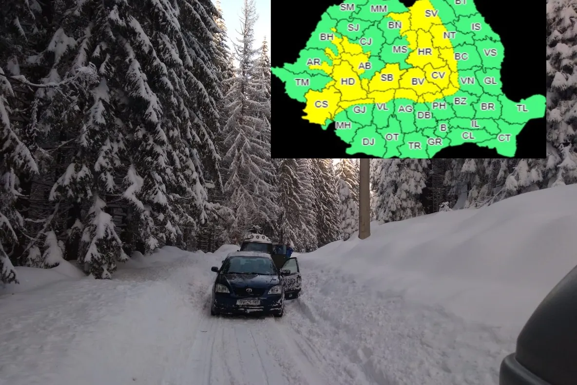 Cod galben de viscol și căderi masive de zăpadă, pentru nordul județului Dâmbovița