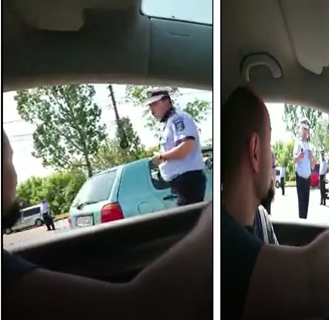 Video| Incredibil! Unui șofer i se cere parola, de către un polițist, la intrarea în Târgoviște, în ziua mitingului electoral