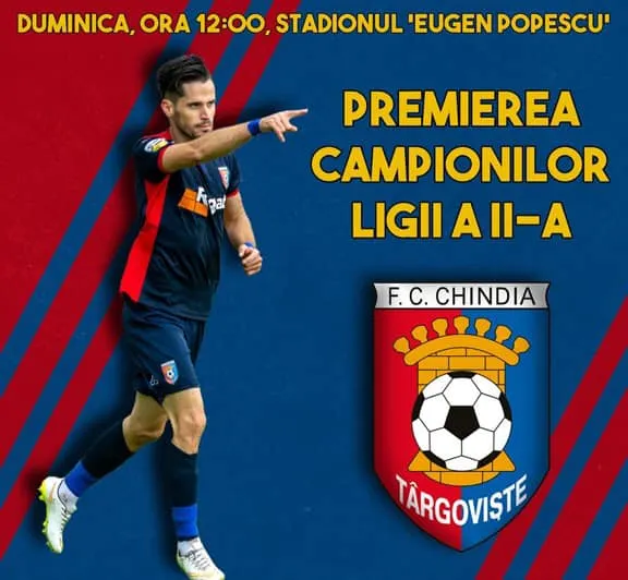 Calificarea Chindiei Târgoviște în prima ligă, sărbătorită astăzi pe Eugen Popescu
