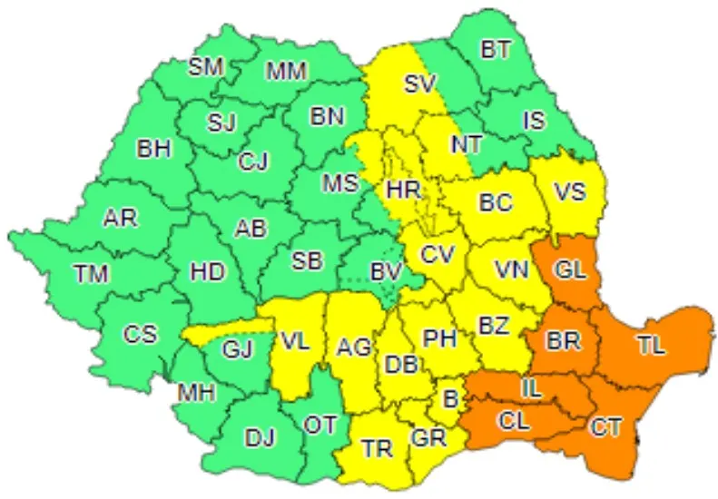 Avertizările meteorologice persistă. Cod galben de furtună și căderi masive de precipitații, în Dâmbovița