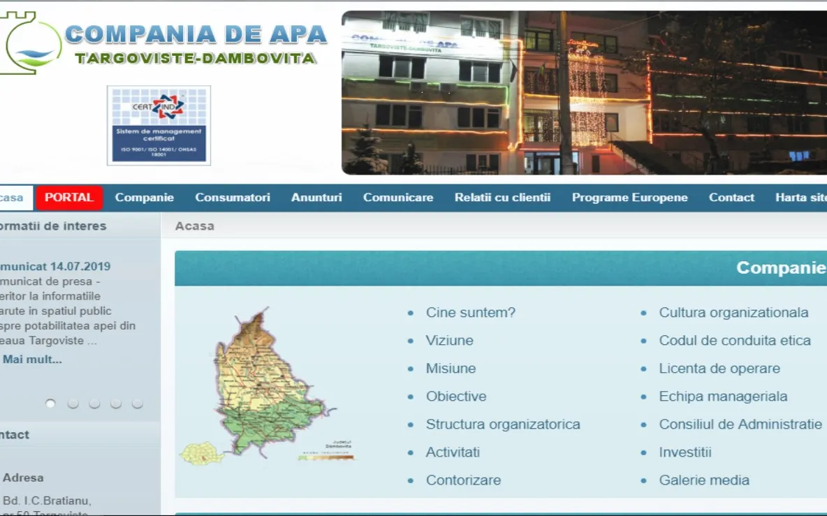 Apă improprie consumului la Târgoviște? Distribuitorul, CATD, spune că nu este cazul de alarmare