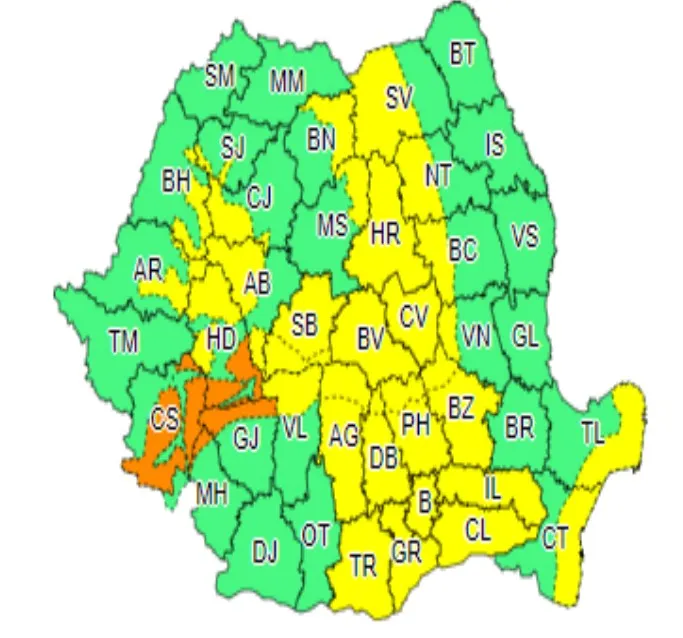 Cod galben de vânt, prelungit. Vântul va bate și cu 80 km/h, în Dâmbovița (25-27 martie)