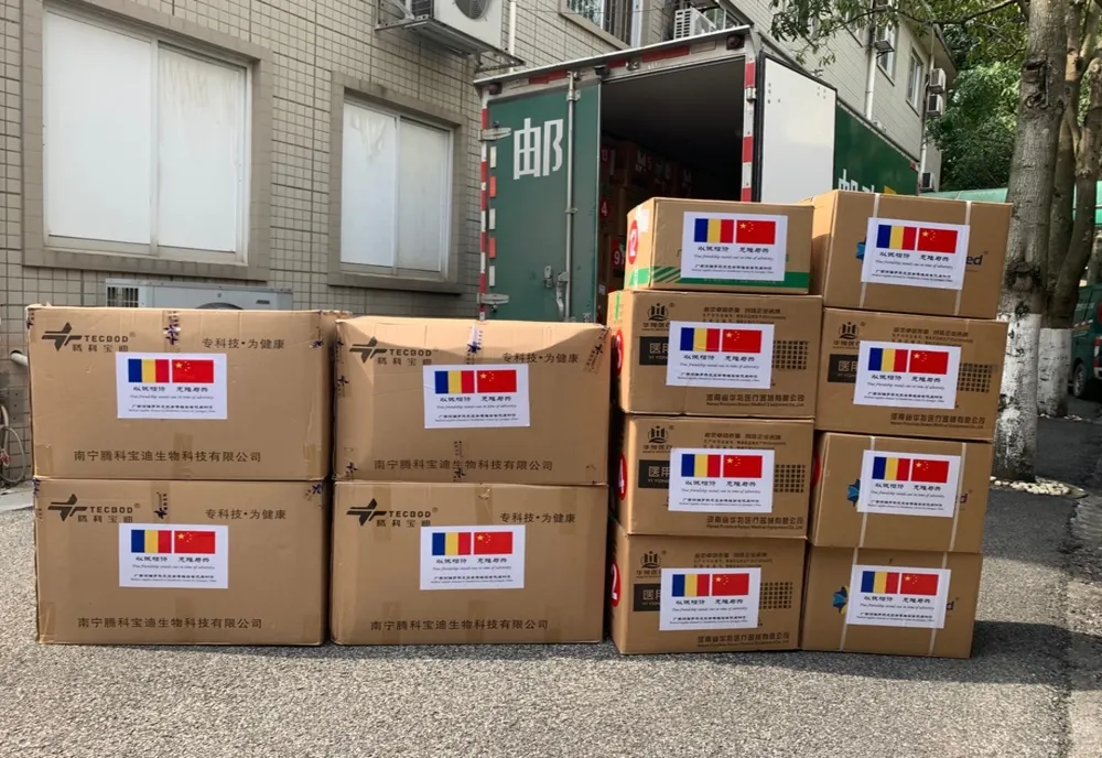 Foto| Ajutor umanitar, medical, din China, pentru CJ Dâmbovița