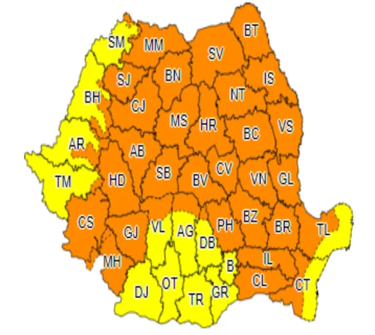 Ploile nu se mai opresc. Din nou cod portocaliu și galben, (și) în Dâmbovița (23-24 iunie)