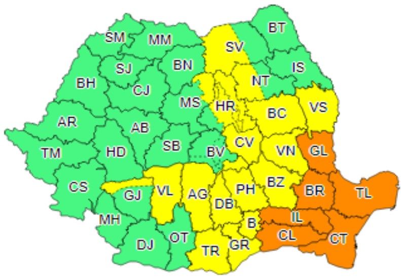 Avertizările meteorologice persistă. Cod galben de furtună și căderi masive de precipitații, în Dâmbovița
