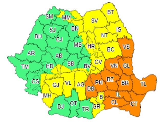 Meteorologii s-au răzgândit. Cod portocaliu de ploi abundente, în Dâmbovița, în a doua jumătate a zilei