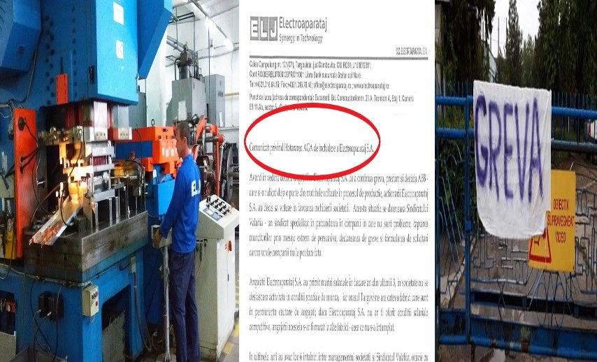 Electroaparataj Târgoviște dizolvată de acționari.Sindicaliștii anunță continuarea grevei