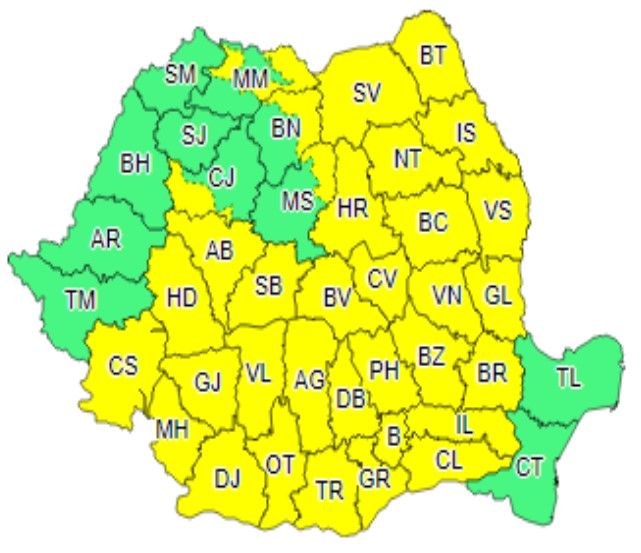 Update: Cod galben de furtuni, ploi și grindină, (și) pentru Dâmbovița