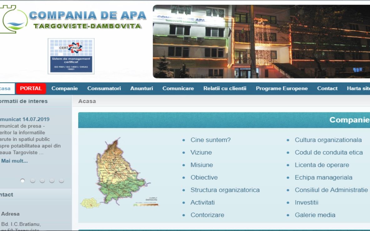 Apă improprie consumului la Târgoviște? Distribuitorul, CATD, spune că nu este cazul de alarmare