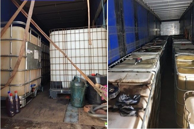 13 tone de produs petrolier, susceptibil a fi contrafăcut, confiscate de polițiștii dâmbovițeni
