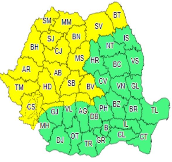 Update: Cod Galben  și Potocaliu de furtună pentru județul Dâmbovița