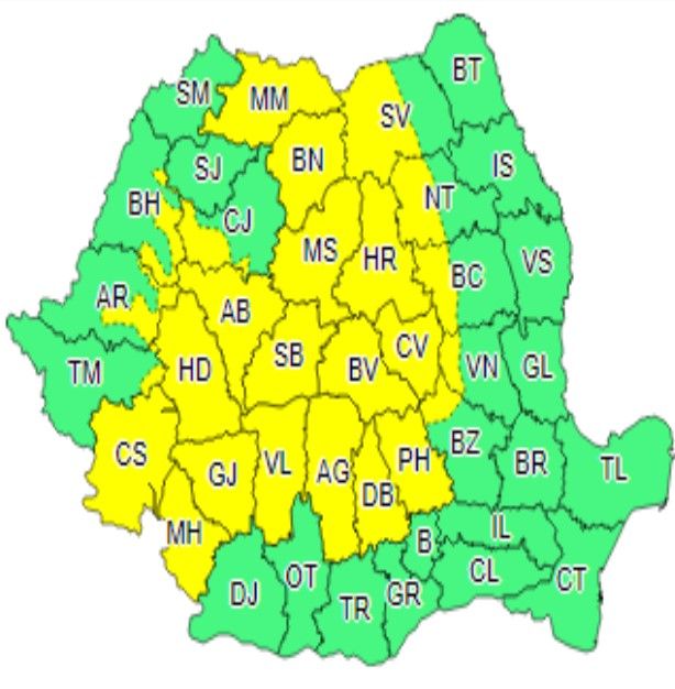 Cod Galben de furtună prelungit, în Dâmbovița. Se anunță potop la Târgoviște