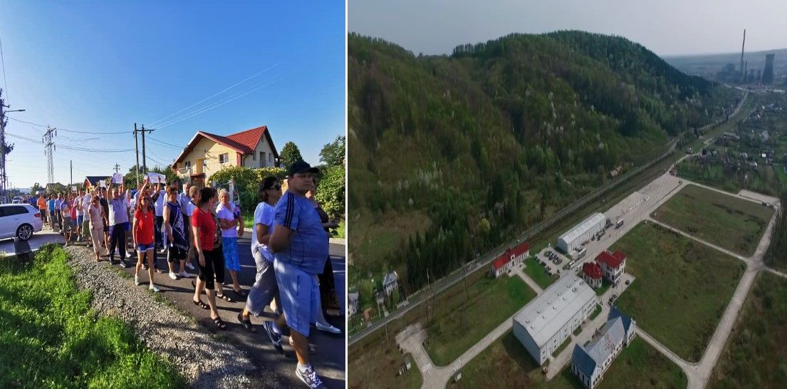 Foto-Video|"Vreau să respir aer curat!". Protest al comunității din Vulcana Pandele, împotriva "fabricii de mațe"