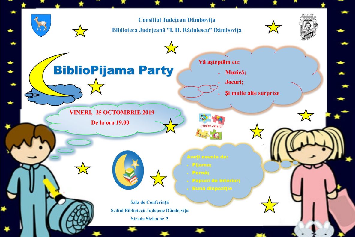BiblioPijama Party, la Biblioteca Județeană Ion Heliade Rădulescu