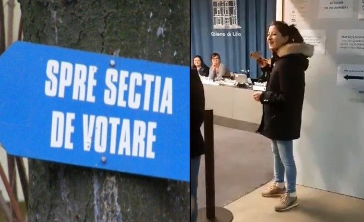 Impresionant! Doi români din Slatina, ce au votat în Spania, cântă o melodie patriotică în secția de vot