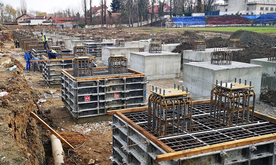 Fotografia zilei. Stadiul lucrărilor de reabilitare la stadionul din Târgoviște. Vezi ce spun autoritățile