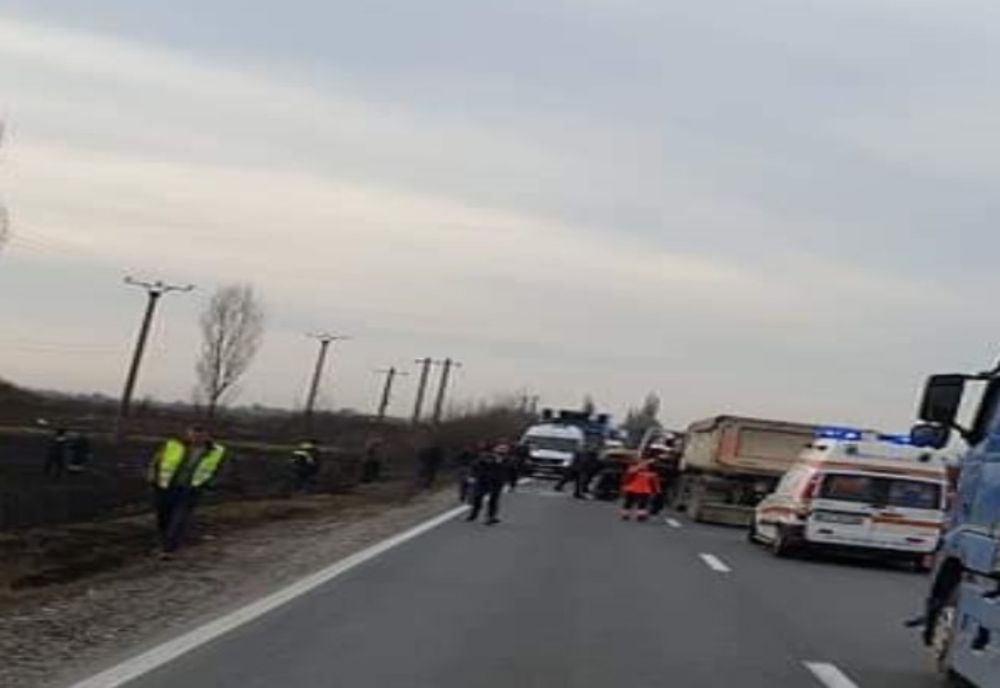 Coliziune intre două mașini de mare tonaj pe DN 1 A, în Dâmbovița. Drum parțial blocat
