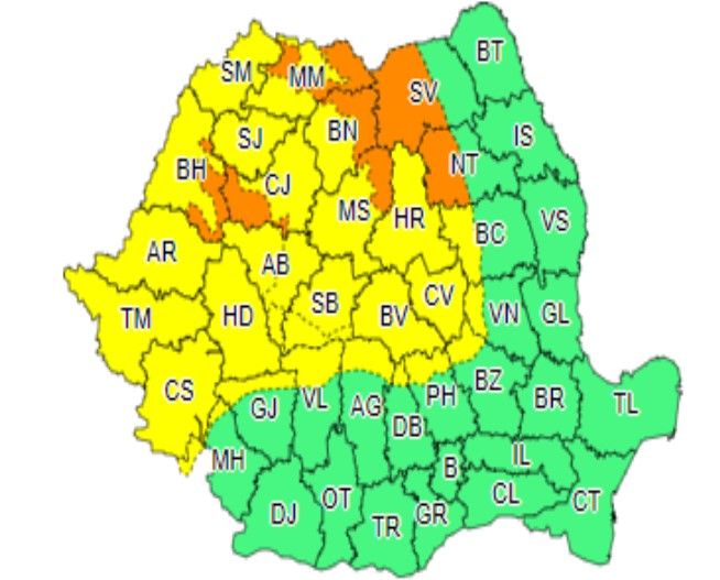 Din nou cod galben și portocaliu de vânt,în special în zona zona montană (10-12 februarie)