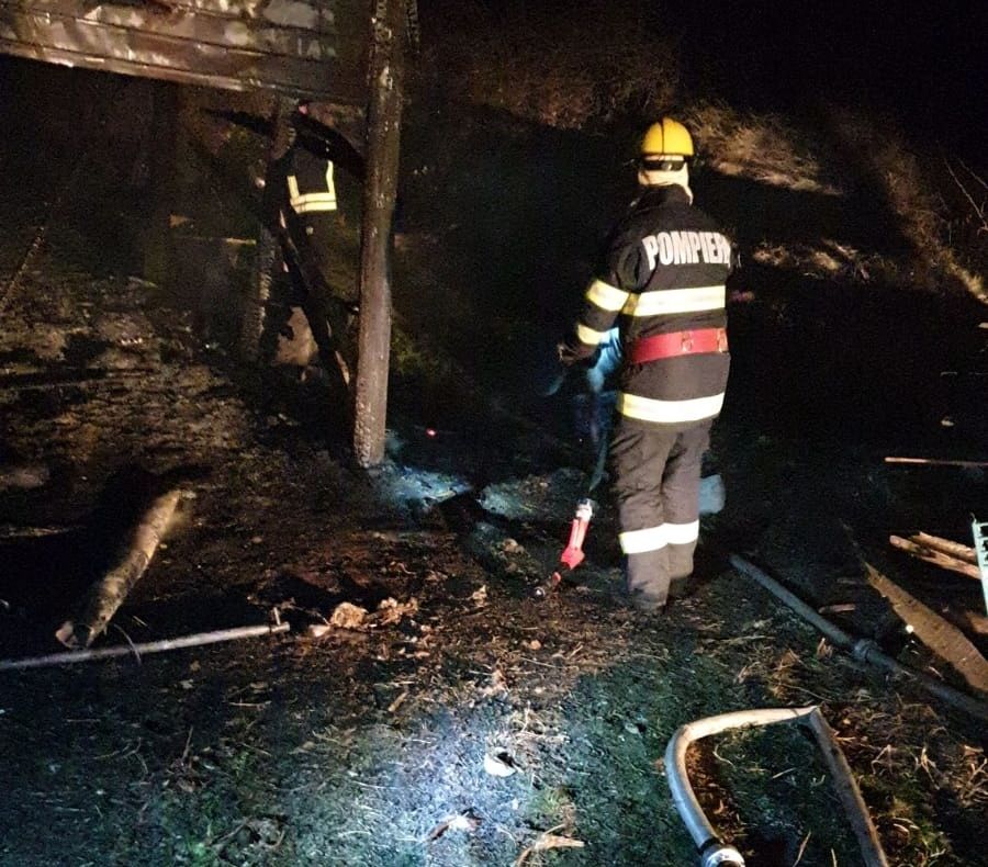 Foto| Mână criminală. Două ovine și o anexă gospodărească mistuite de flăcări, la Gura Ocniței