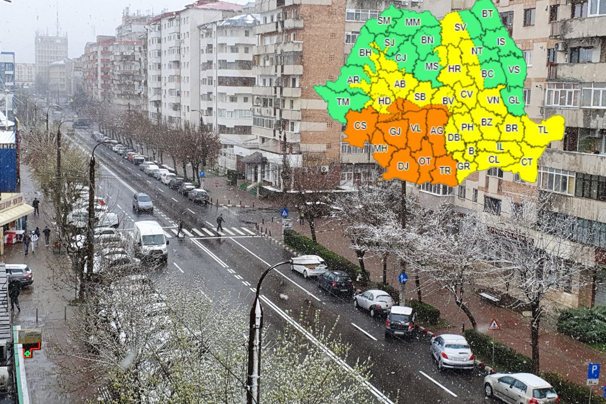 Trei zile (23-25 martie) de cod galben, de ninsori si viscol, în Dâmbovița