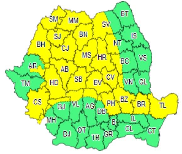 Din nou cod galben de vânt (și) în Dâmbovița, în data de 14 mai