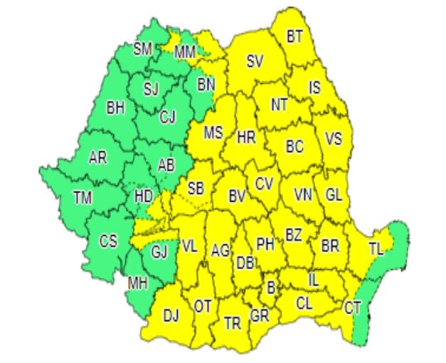 Cod galben de furtună (și) în Dâmbovița (3-4 mai). Ploi torențiale, chiar și de 60 de litri pe metrul pătrat