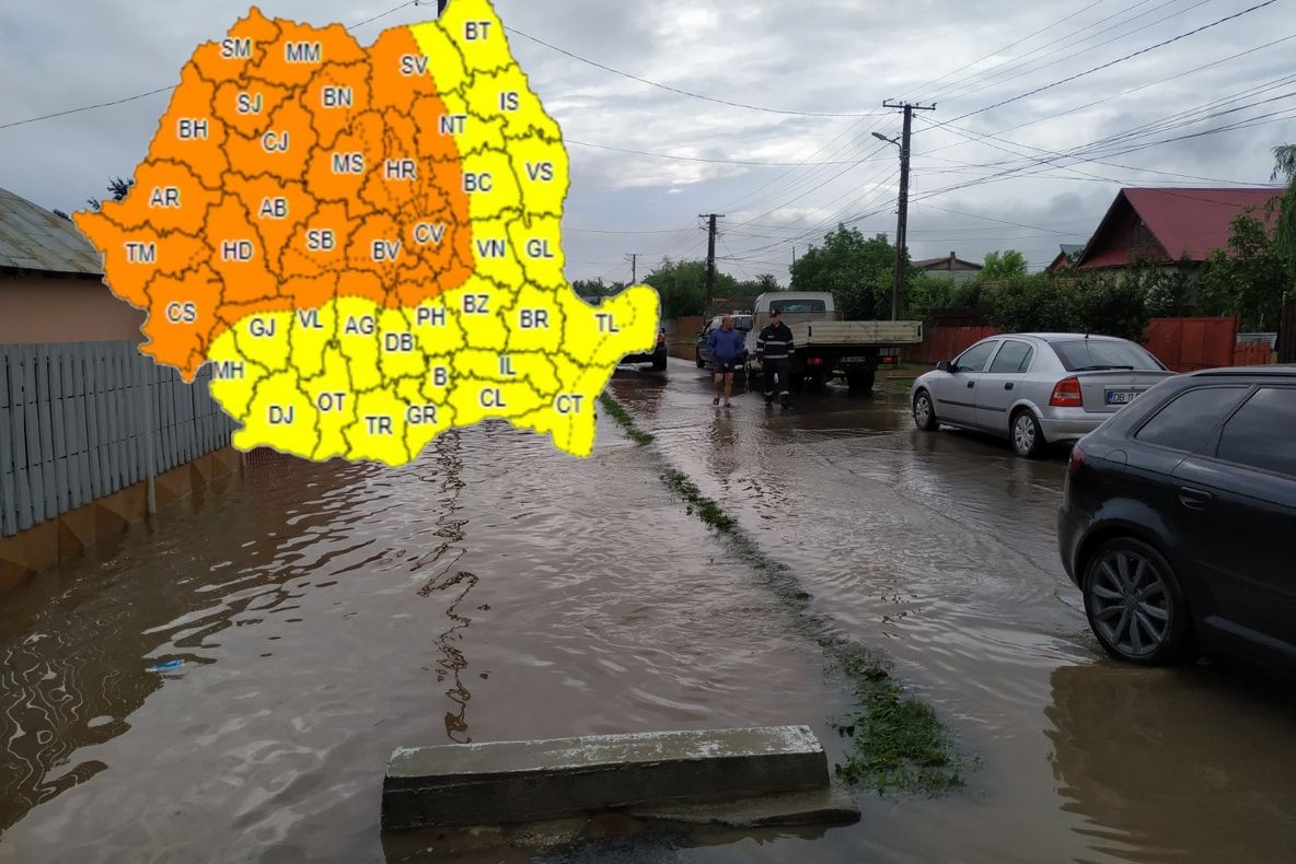 Vești proaste, în continuare, de la meteorologi. Coduri galbene și portocalii, de ploi și inundații, (și) în Dâmbovița