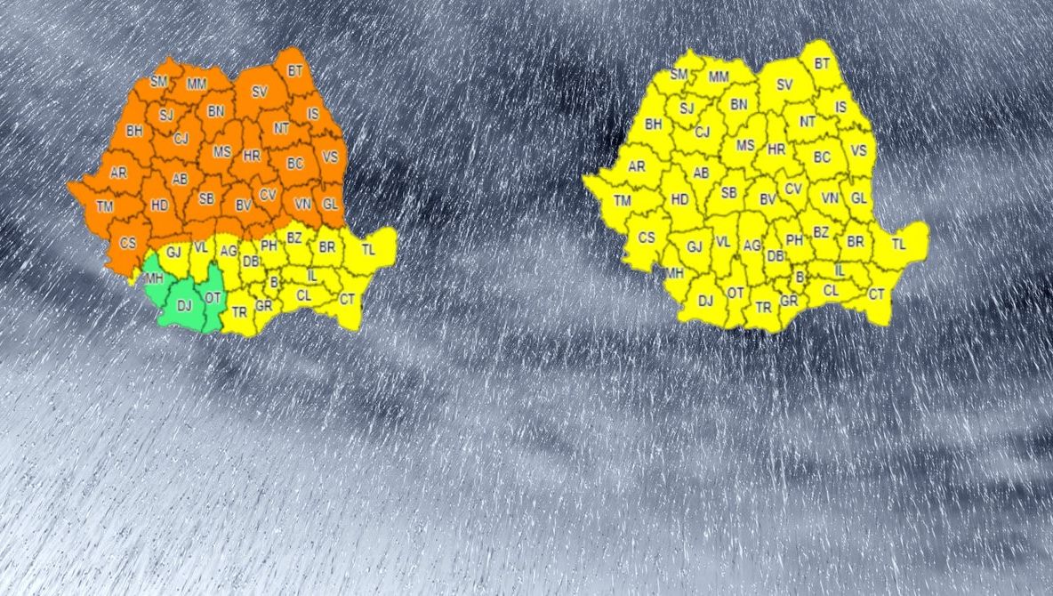 Coduri de vreme rea prelungite. În Dâmbovița, avertizări până în data de 25 iunie