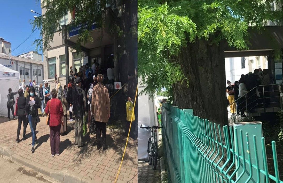 Foto| Nicio regulă respectată. Îmbulzeală, nervi și scandal, la Policlinica Spitalului Județean de Urgență din Târgoviște