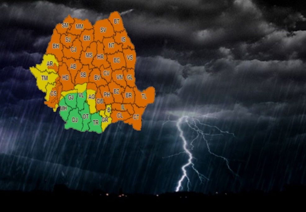 Din nou cod portocaliu și căderi masive de precipitații, și în Dâmbovița