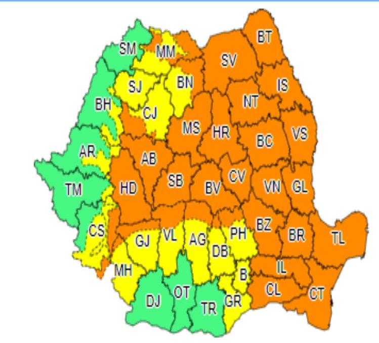 Prognoza meteo actualizată. Din nou, cod portocaliu de ploi abundente, în Dâmbovița (24-25 iunie)