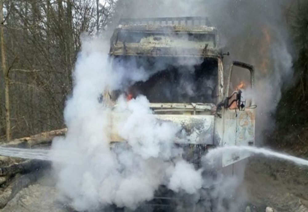 Tir cuprins de flăcări, în Dâmbovița