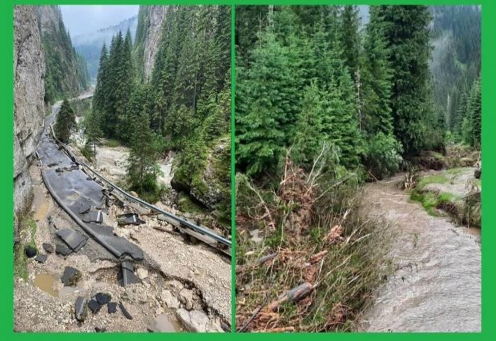 Peștera Ialomicioara și DJ 714, închise după viitura din Bucegi 