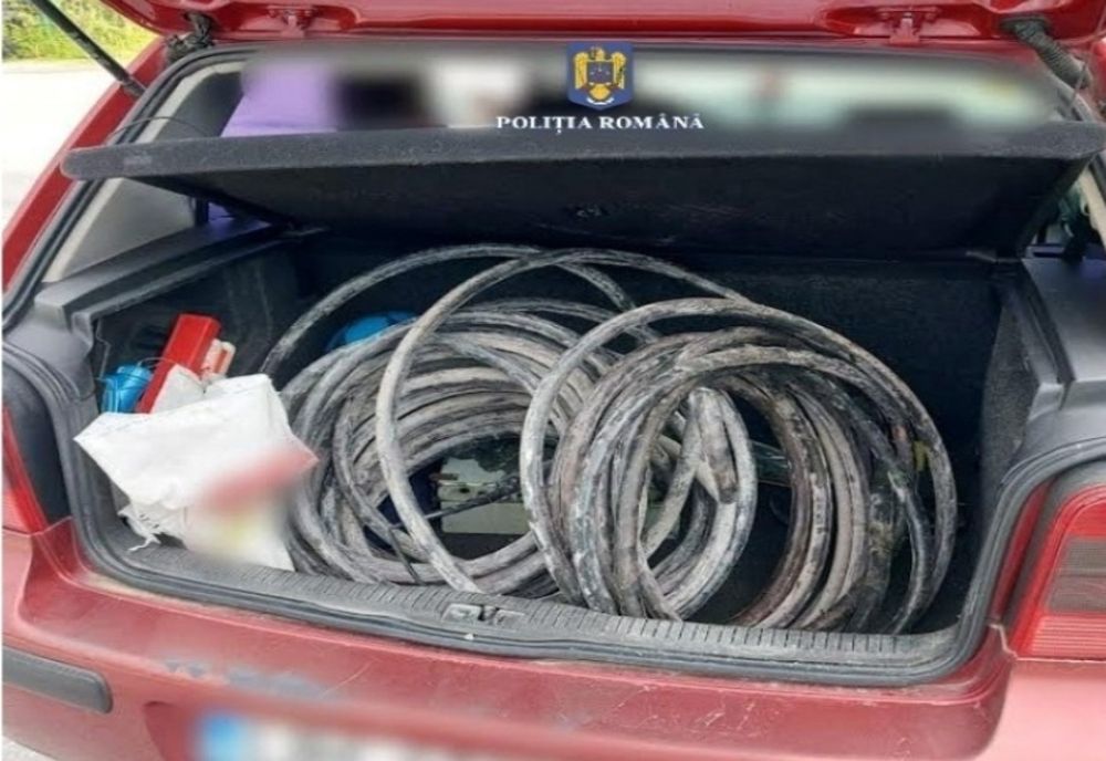Bărbaţi reţinuţi după ce au furat cablu de pe podul C.F.R, de la intrarea în stația CF Fieni