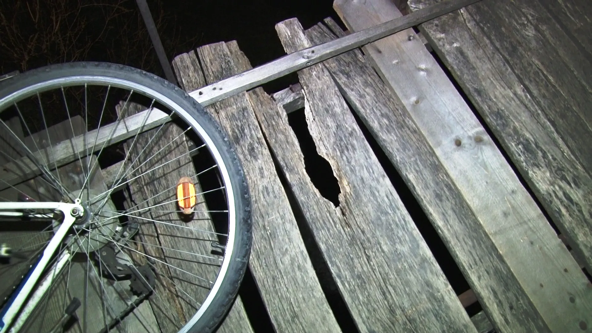 Biciclist, punte pietonala