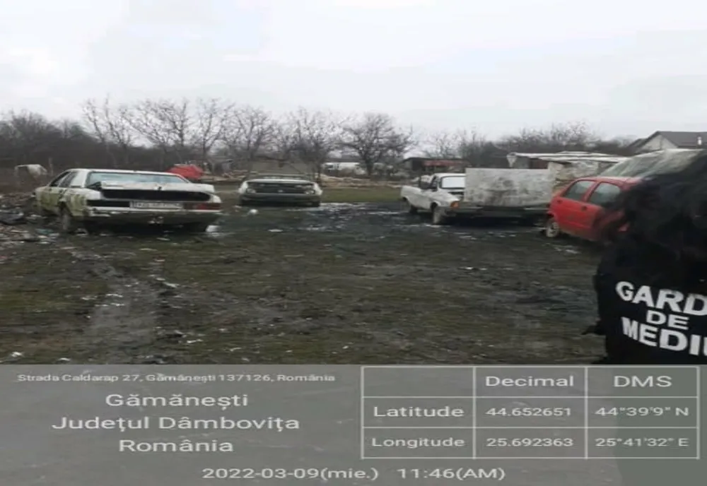 Incendieri de componente auto în localitatea Gămăneşti. Amendă de 20.000 lei aplicată de inspectorii Gărzii de Mediu Dâmboviţa