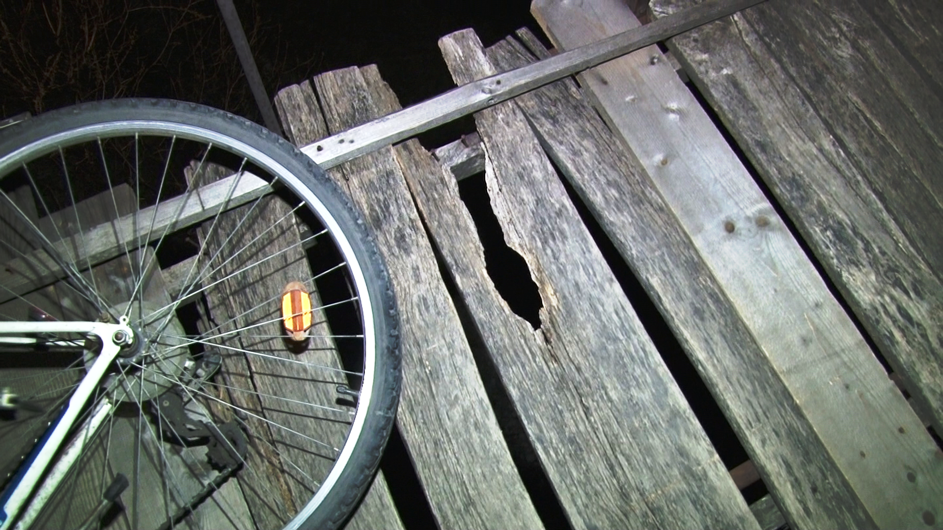 Biciclist, punte pietonala