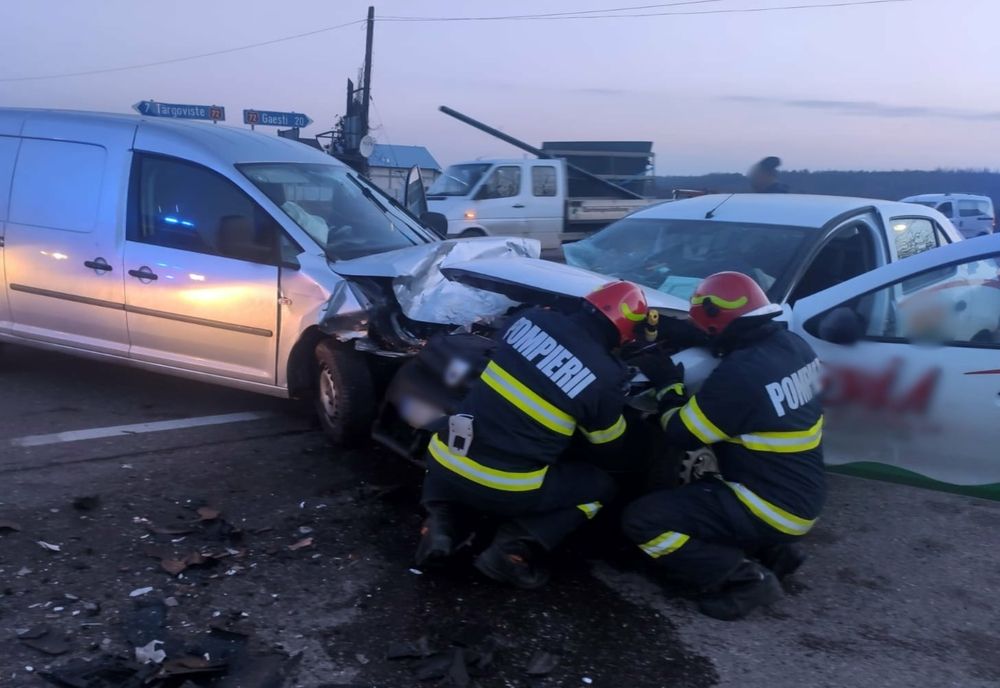 Accident rutier produs pe DN72, în Dâmbovița. Două persoane au fost rănite