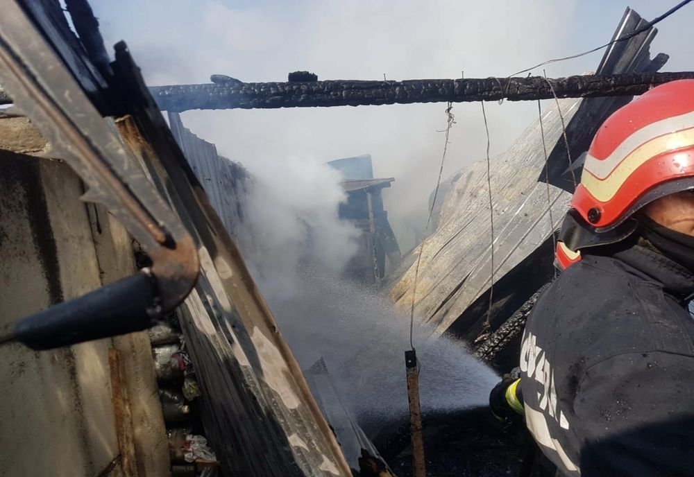 Două case din Dâmbovița, salvate de pompieri din calea flăcărilor