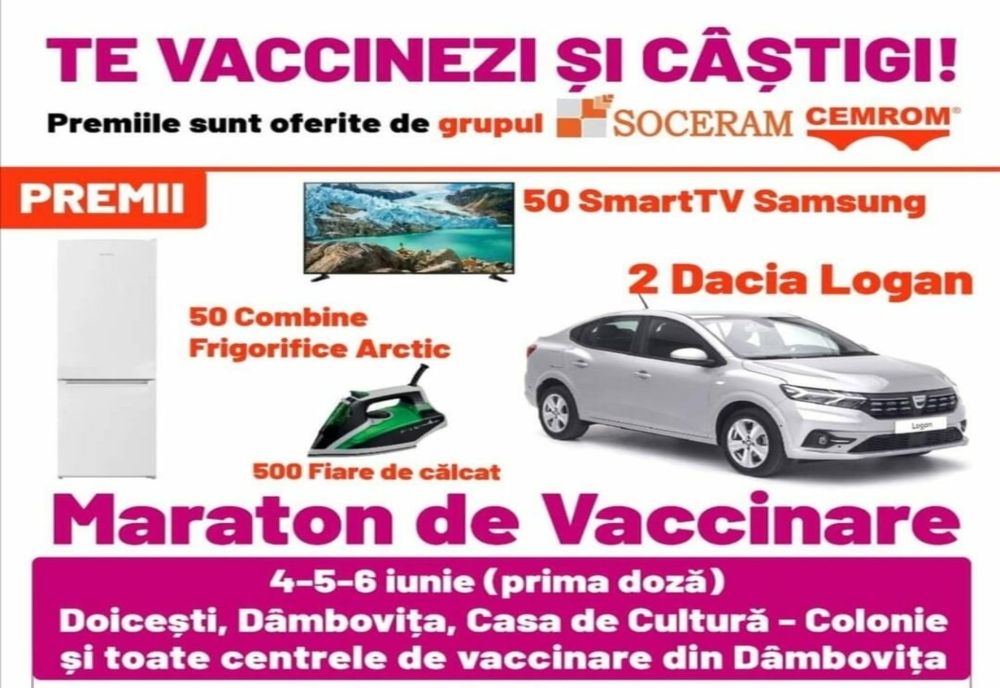 Dâmbovita: Maraton de vaccinare cu tombolă