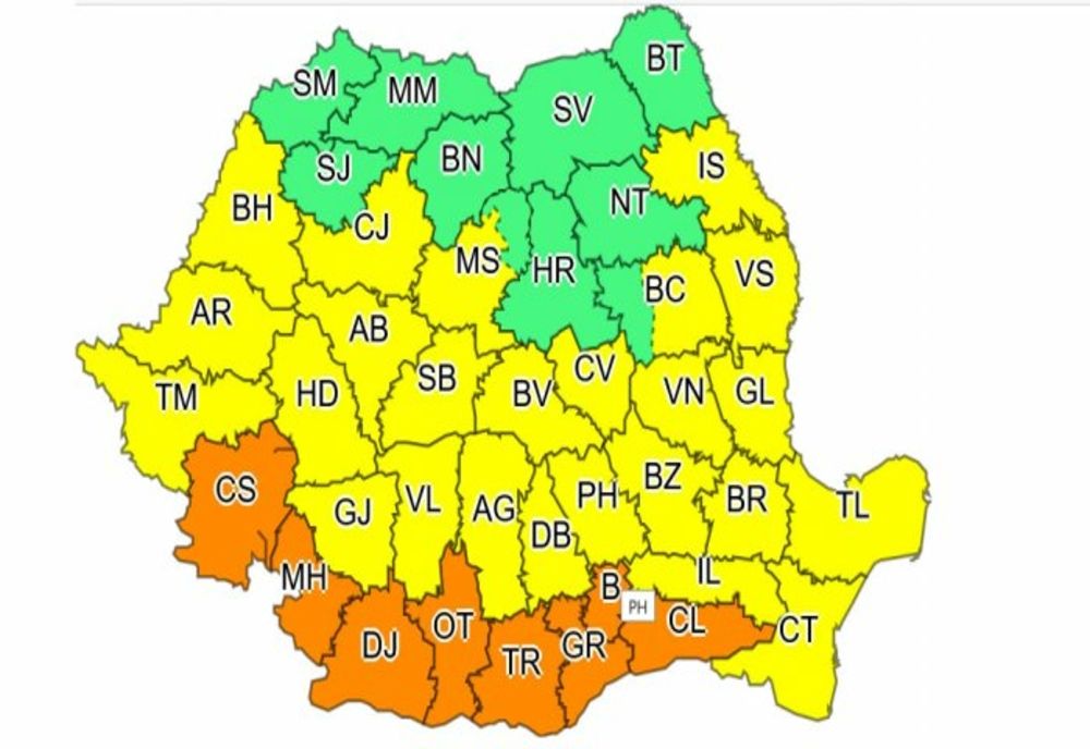 Cod portocaliu de caniculă în opt judeţe şi Bucureşti 