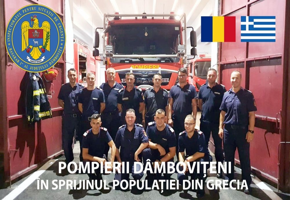 ISU Dâmbovița trimite pompieri în Grecia pentru a ajuta la stingerea incendiilor de pădure