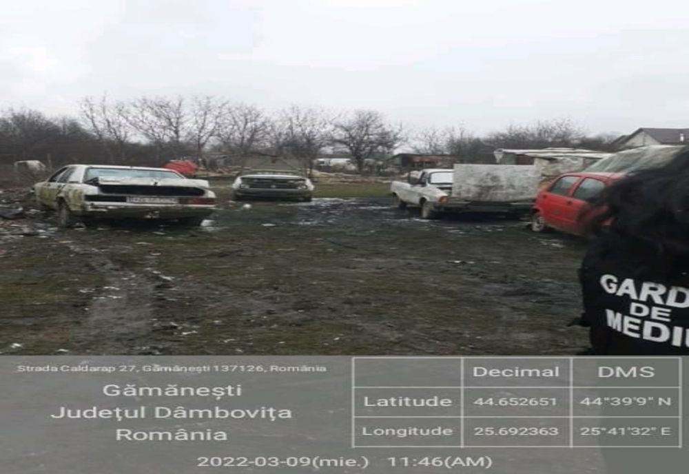 Incendieri de componente auto în localitatea Gămăneşti. Amendă de 20.000 lei aplicată de inspectorii Gărzii de Mediu Dâmboviţa