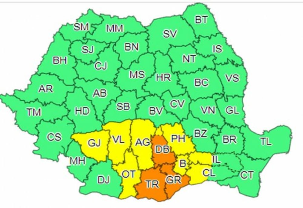 Cod portocaliu de vreme rea în Dâmbovița! Sunt anunțate ploi abundente