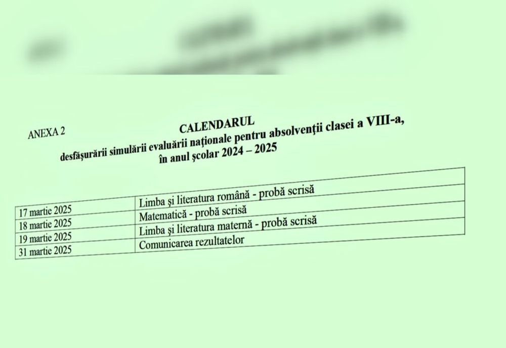 SIMULAREA EVALUĂRII NAȚIONALE 2025 ÎNCEPE PE 17 MARTIE, CU PROBA LA LIMBA ROMÂNĂ