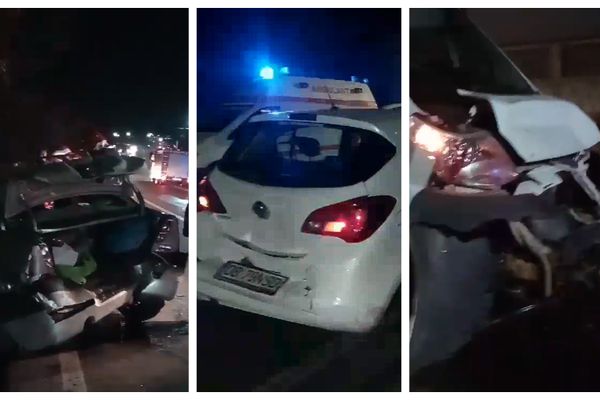Accident în lanț, la Picior de Munte. Două persoane au ajuns la spital