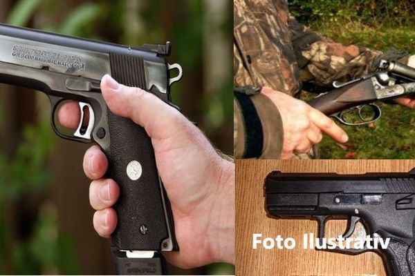 Armă de vânătoare și pistoale de autoapărare confiscate de polițiști
