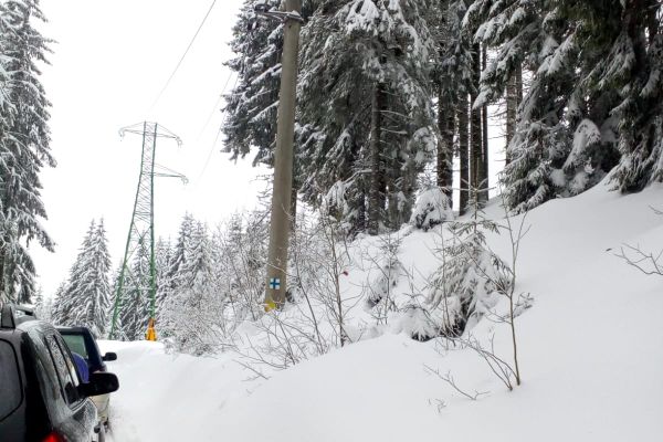 Copaci căzuți au blocat DJ 714. Poliția sfătuiește turiștii să nu mai folosească drumul